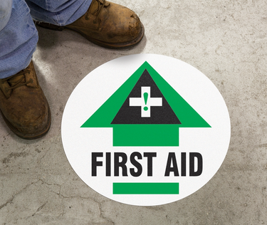 Floor Sign: First Aid – Signs & Labels