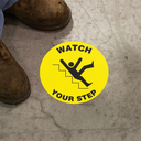Round Floor Sign: Watch Your Step – Signs & Labels