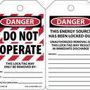 OSHA Danger Lockout Safety Tags: Do Not Operate – Lockout/Tagout