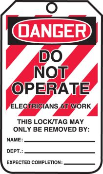 Danger: Do Not Operate Lockout Tags – Lockout/Tagout