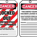 OSHA Danger Safety Tag: Locked Out - Confined Space Entry In Progress – Lockout/Tagout