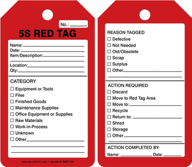 5S Red Tags – Lockout/Tagout