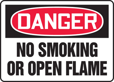 OSHA Danger Safety Sign: No Smoking Or Open Flame – Signs & Labels