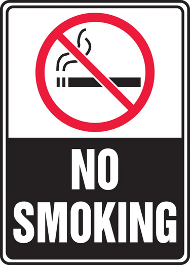 Safety Sign: No Smoking with Graphic (Vertical) – Signs & Labels