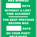 Write-A-Day Scoreboards: This Plant Has Worked _ Days Without A Lost Time Accident - Previous Record – Lockout/Tagout