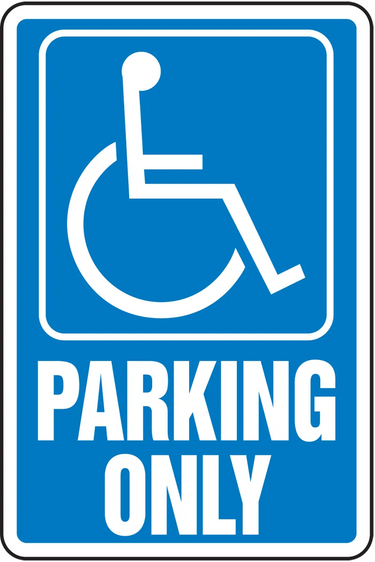 Safety Sign: Handicapped Parking Only (Wheelchair Graphic) – Signs & Labels
