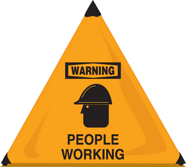 OSHA Warning Cone Floor Sign: People Working – Signs & Labels