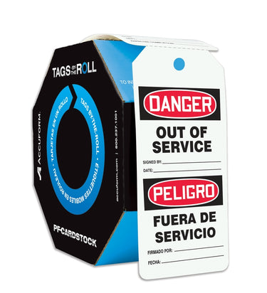 OSHA Danger Tags By-The-Roll: Out Of Service – Lockout/Tagout