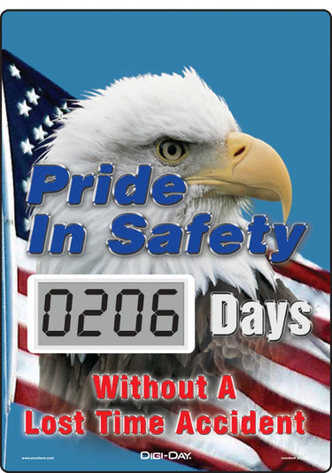 Electronic Scoreboards: Pride In Safety _ Days Without A Lost Time Accident (Eagle) – Signs & Labels