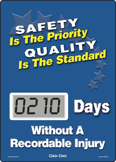 Electronic Scoreboards: Safety Is The Priority Quality Is The Standard - _ Days Without A Recordable Injury – Signs & Labels