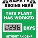 Electronic Scoreboards: This Plant Has Worked _ Days Without an OSHA Recordable Accident – Signs & Labels