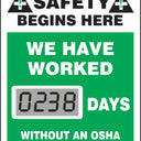 Electronic Scoreboards: We Have Worked _ Days Without An OSHA Recordable Injury – Signs & Labels