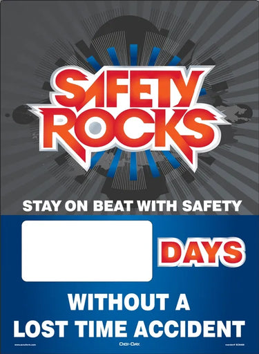 Magnetic Faces: Safety Rocks - Stay On Beat With Safety _ Days Without A Lost Time Accident – Signs & Labels