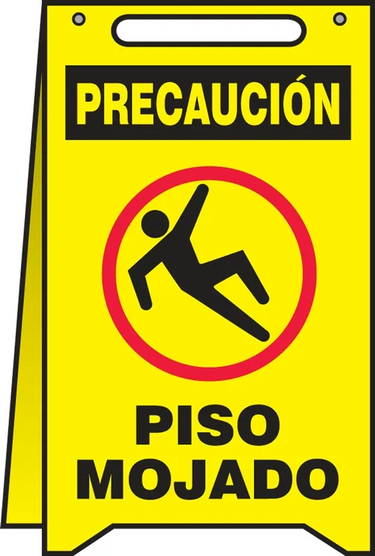 OSHA Caution Safety Sign: Wet Floor - Pisa Mojado – Signs & Labels