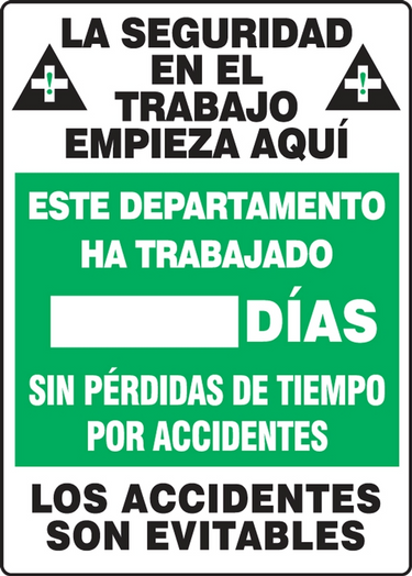 Write-A-Day Scoreboards: This Department Has Worked _ Days Without A Lost Time Accident – Lockout/Tagout