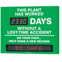 Moving Message Scoreboard Sign: This Plant Has Worked _Days Without A Lost-Time Accident - Do Your Part...Help Make A New Record – Signs & Labels