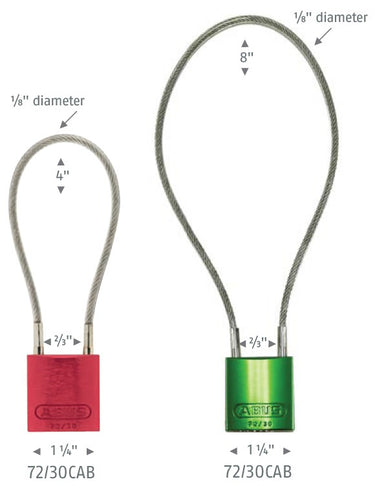 ABUS 72/30 Aluminum Safety Padlock with Steel Cable Shackle – Lockout/Tagout