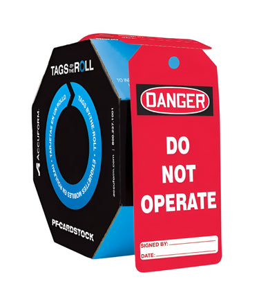 OSHA Danger Tags By-The-Roll: Do Not Operate Solid Red – Lockout/Tagout