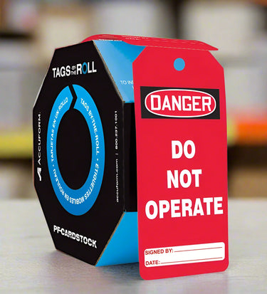 OSHA Danger Tags By-The-Roll: Do Not Operate Solid Red – Lockout/Tagout