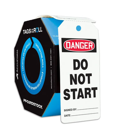 OSHA Danger Safety Tags: Tags By-The-Roll- Do Not Start – Lockout/Tagout