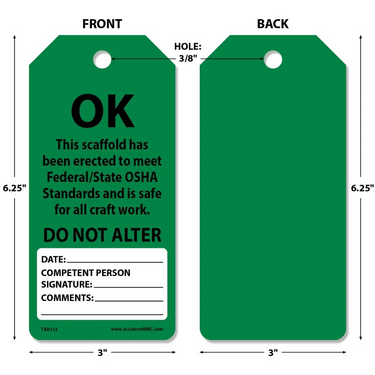 Safety Tags By-The-Roll: Ok Do Not Alter – Lockout/Tagout