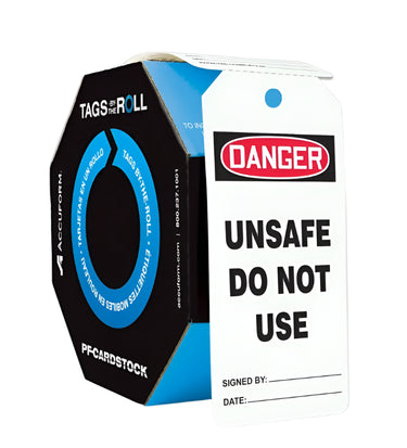 OSHA Danger Tags By-The-Roll: Unsafe Do Not Use – Lockout/Tagout
