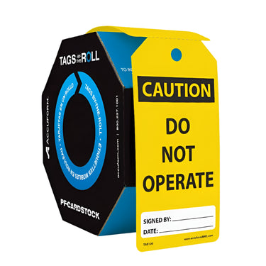 OSHA Caution Tags By-The-Roll: Do Not Operate – Lockout/Tagout