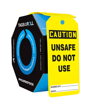 OSHA Caution Tags By-The-Roll: Unsafe Do Not Use – Lockout/Tagout