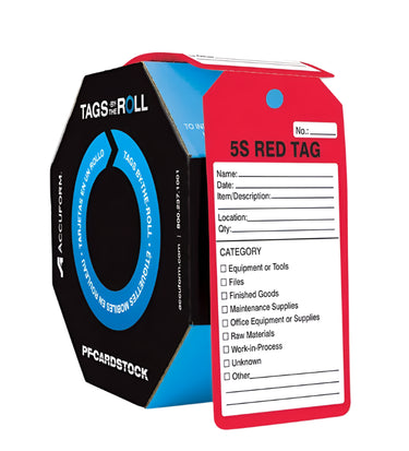 Safety Tags By-The-Roll: 5S Red Tag – Lockout/Tagout