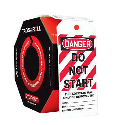 OSHA Danger Tags By-The-Roll: Do Not Start – Lockout/Tagout