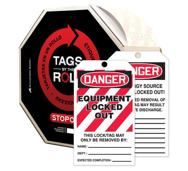 OSHA Danger Tags By-The-Roll: Equipment Locked Out – Lockout/Tagout