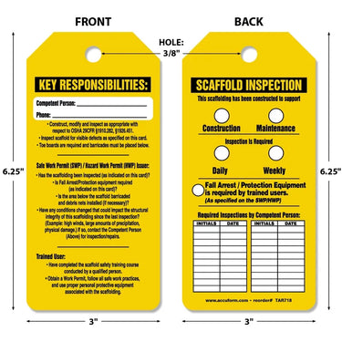 Safety Tags By-The-Roll: Scaffold Inspection – Lockout/Tagout