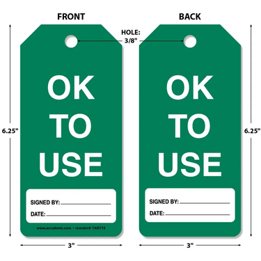 Tags By-The-Roll: OK To Use – Lockout/Tagout
