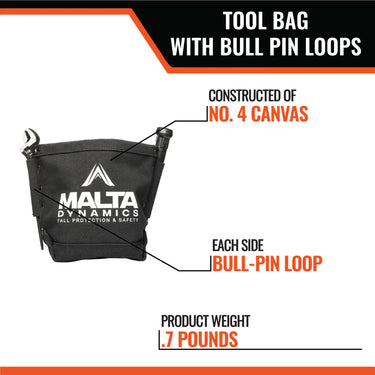 Malta Dynamics Tool Bag with Bull-Pin Loops – Fall Protection
