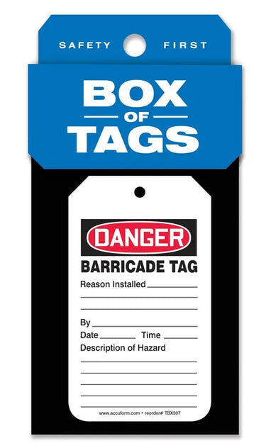 Box of Tags: Barricade Tag – Lockout/Tagout
