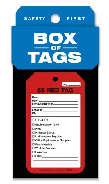 Box of Tags: 5S Red Tag – Lockout/Tagout