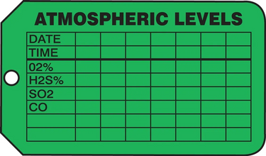 Safety Tag: Reclassification Tag - Atmospheric Levels – Lockout/Tagout