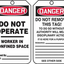 OSHA Danger Safety Tag: Do Not Operate/Worker In Confined Space – Lockout/Tagout