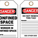 OSHA Danger Safety Tag: Confined Space - Worker In Confined Space – Lockout/Tagout