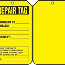 Safety Tag: Repair Tag with Completion Block – Lockout/Tagout