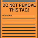 OSHA Warning Safety Tag: Blank with Do Not Remove Back – Lockout/Tagout
