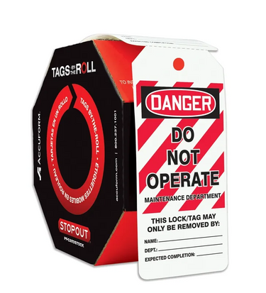 OSHA Danger Tags By-The-Roll: Do Not Operate (Maintenance Department) – Lockout/Tagout