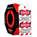 Bilingual OSHA Danger Tags By-The-Roll: This Tag & Lock To Be Removed Only By Person Shown On Back – Lockout/Tagout