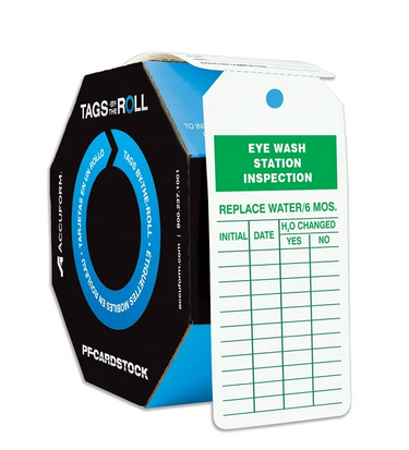 Tags By-The-Roll: Eye Wash Station Inspection – Lockout/Tagout