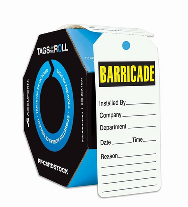 Tags By-The-Roll: Barricade Tag – Lockout/Tagout