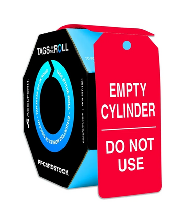Cylinder Tags By-The-Roll: Empty Cylinder - Do Not Use – Lockout/Tagout