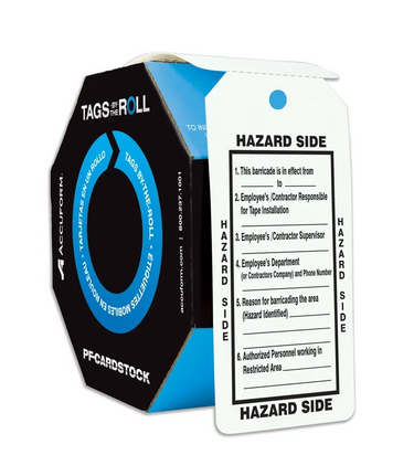 Tags By-The-Roll: Barricade Hazard Tag – Lockout/Tagout
