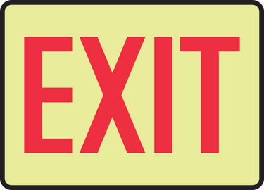 Lumi-Glow Safety Sign: Exit – Signs & Labels