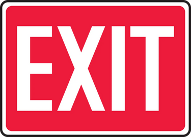 Safety Sign: Exit (White on Red) – Signs & Labels