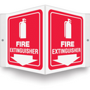 Projection Sign: Fire Extinguisher (White on Red) – Signs & Labels